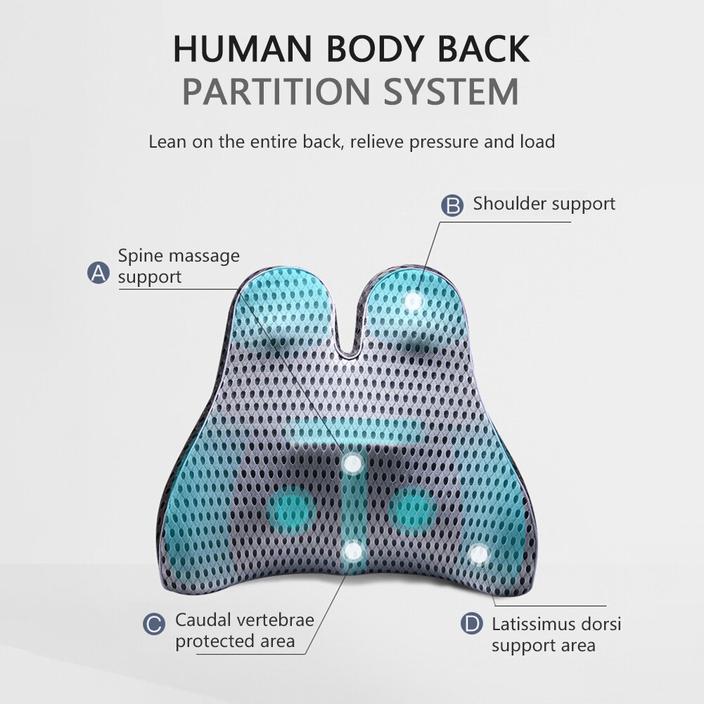 Reposacabezas de malla 4D para coche, almohada para el cuello, soporte Lumbar curvo para la espalda, transpirable, para el coche
