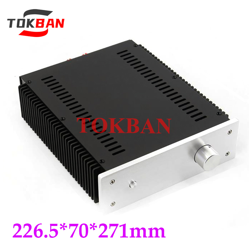 Tokban Audio 2307 226.5*70*271mm Aluminum Class A Power Amplifier Chassis Enclosure with Radiator DIy Home Amp Case Shell