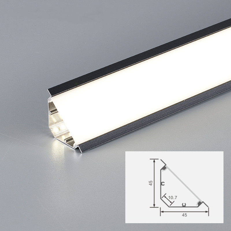 Ceiling Led Aluminum Profile Surface Mounted Wall Top Corner Decoration Indoor Atmosphere Lighting Linear Hard Bar Light Lamps: Light Grey / light yellow