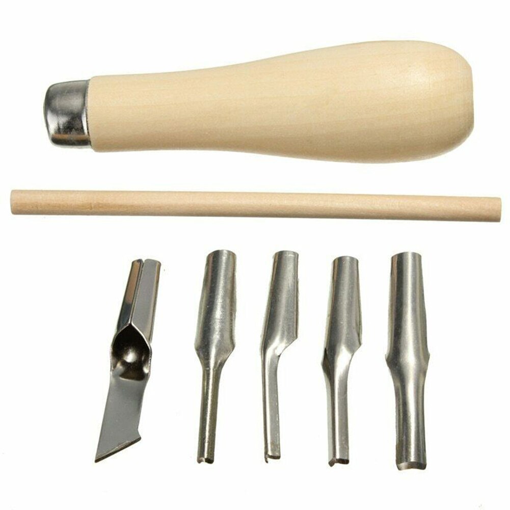 Lino blok skærende gummistempel udskæringsværktøjer med 5 blade bits til print fremstilling diy skulptur nds 66: Default Title