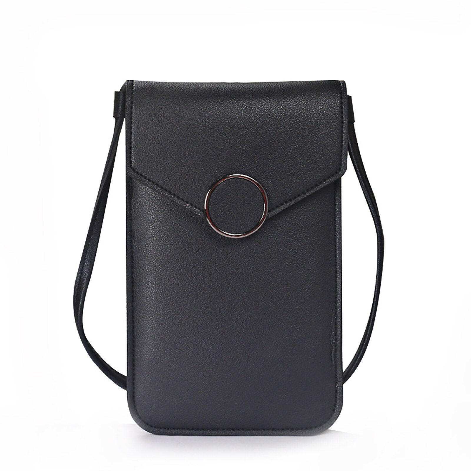Vrouwen Tas Touch Screen Mobiele Telefoon Purse Smartphone Portemonnee Lederen Schouderband Handtas S10 Huawei P20: black
