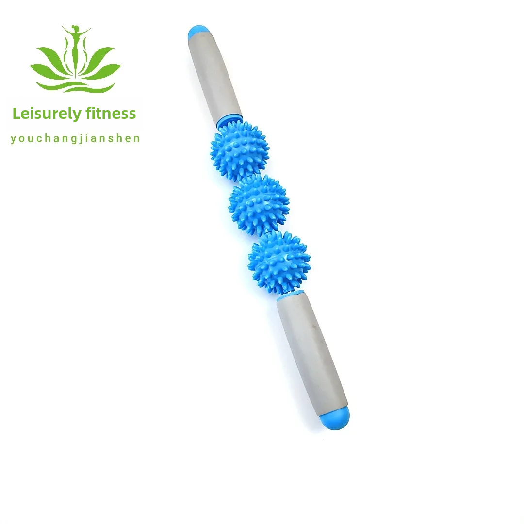 Yoga Fitness Massage Stick Wheel Roller Muscle Relaxation Handheld Ball Lupu Tai Kwu Five Ball Three Wheel Roller Stick