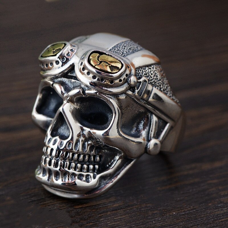 FDLK – bague Punk gothique Vintage avec crâne à l&#39;ancienne pour hommes, bijoux de fête à vélo de la seconde guerre mondiale