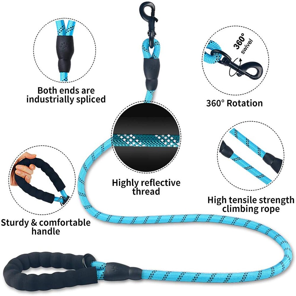 Duurzaam Grote Hond Carriers Leash Training Running Touw Handvat Medium Grote Honden Kraag Riemen Sterke Lead Touwen Voor Rottweiler