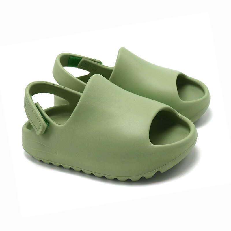 Summer Light Coconut Explosion Models Children's Kids Sandals Slippers Soft Home Thick-soled Non-Slip Boys Girls Beach Outdoor: Green / 160