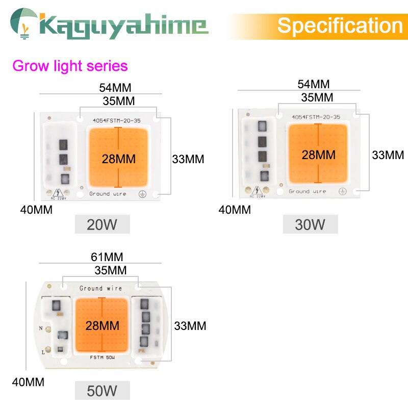 Kaguyahime LED COB Chip 220V 20W 30W 50W 100W DIY Integrated Chip Rectangular Lamp No Need Driver For Spotlight Floodlight Bulb
