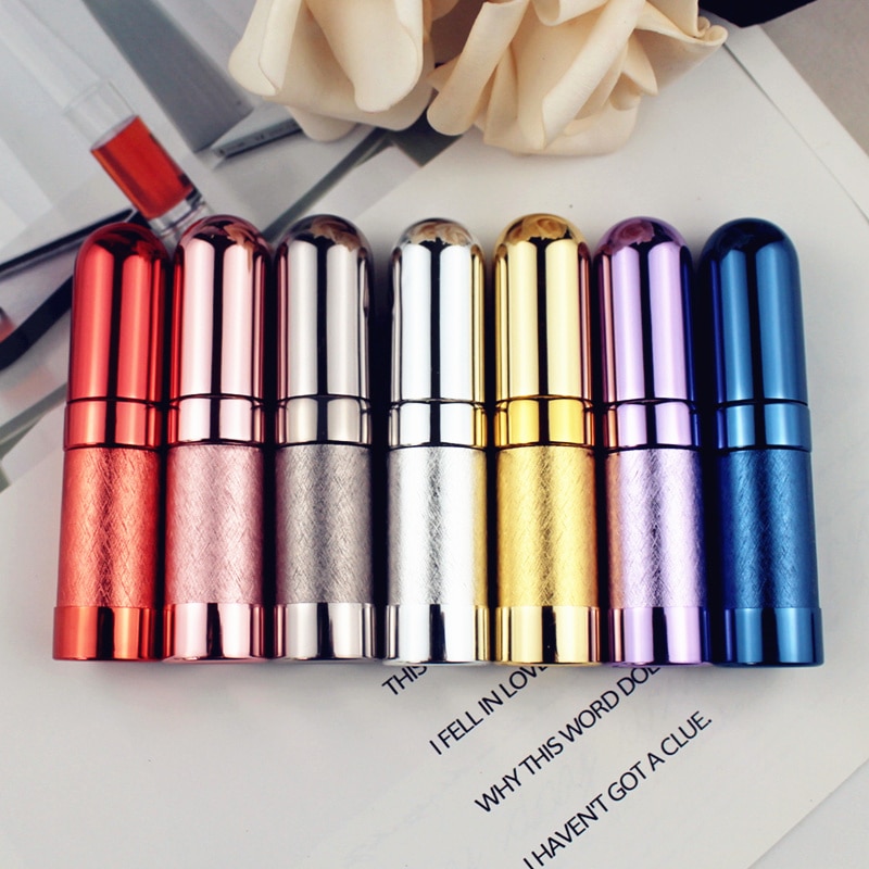 10 stks/partij Top 6ML Hervulbare Glazen Parfumflesje Lege Metalen Geur Fles Aluminium Parfum Verstuiver Travel Size