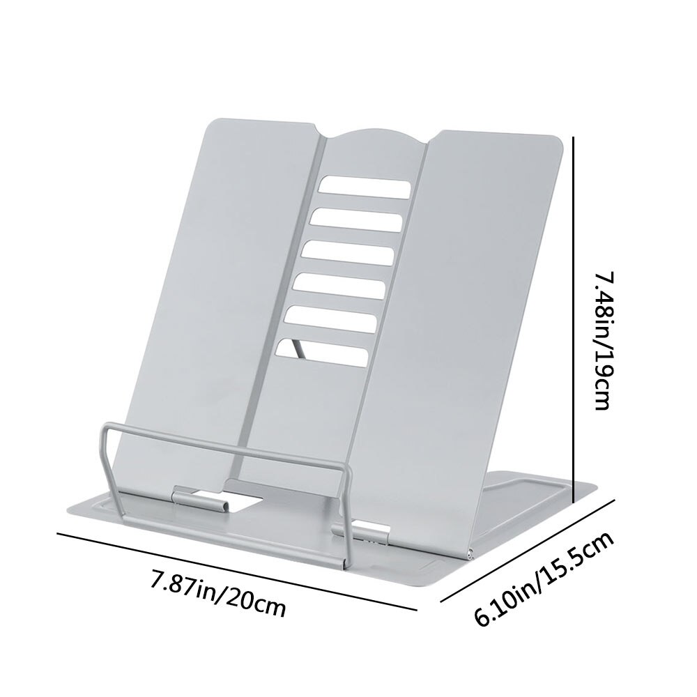 1PC Portable Metal Adjustable Reading Book Holder Foldable Document Shelf Bookstand Display Stand Office School Supply