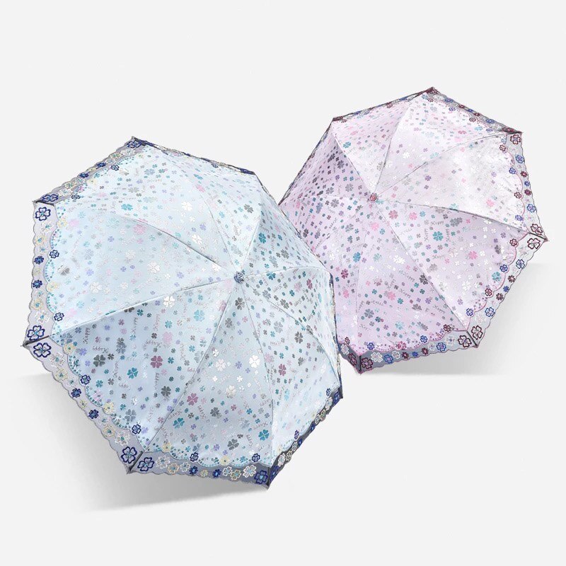 Parapluie pliable en dentelle pour femme, motif magnifique fille, Portable, léger, à la , pour enfants