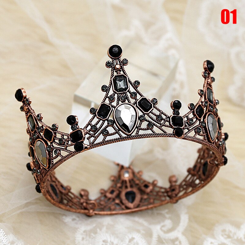 Vrouwen Barokke Steentjes Zwarte Bruid Bruiloft Kronen Bruids Haar Accessoires Shining Charm Prom Queen Kronen AIA99