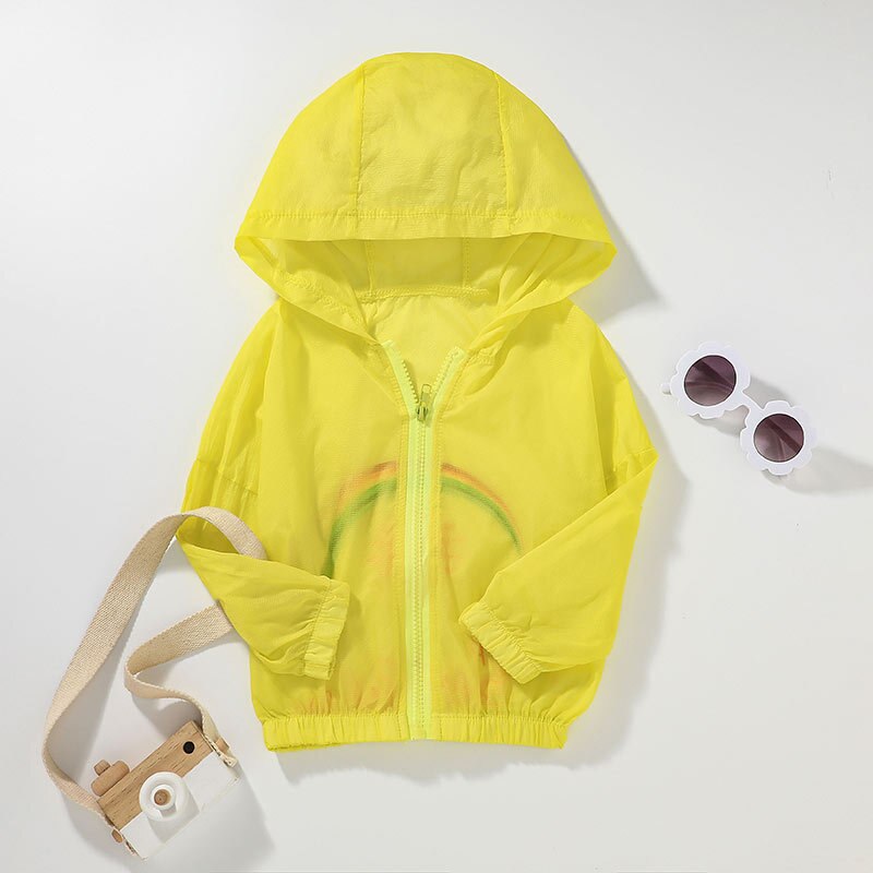 Children's sun protection clothing hooded jacket summer zipper boys and girls sun protection clothing thin section