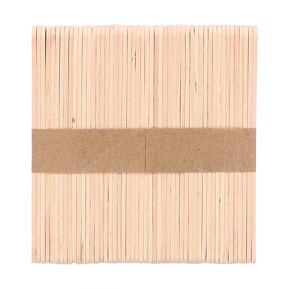 HOOMIN 50Pcs/Lot Natural Wood Ice Cream Sticks Kids DIY Hand Crafts Colored Wooden Popsicle Sticks Art Ice Cream Tools
