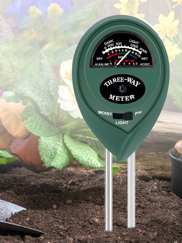 3 in 1 multifunctionele hygrometer bodemmeter vocht lichtmeter ph detector analyser wijzer voor tuin planten bloem bodem