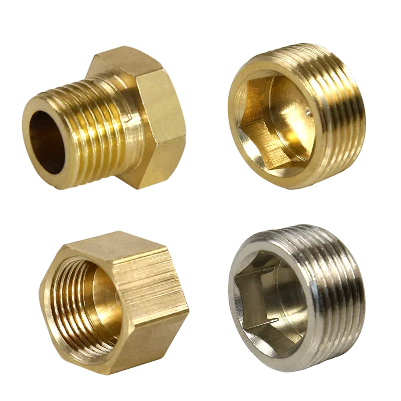 Koper 1/8 "1/4" 3/8 "1/2" 3/4 "1" Buitendraad/Binnendraad messing Pijp Hex Head End Cap Plug Fitting Koppeling Connector Adapter