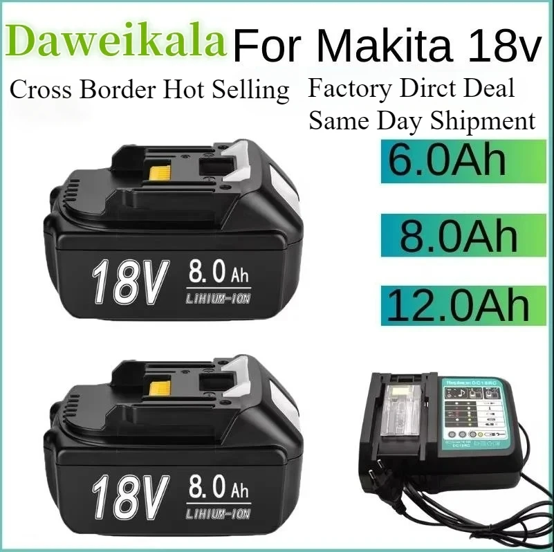 100%  originale makita 6ah/8ah/12ah for makita 18v batteri  bl1830b bl1850b bl1850 bl1840 bl1860 bl1815 erstatnings litiumbatteri