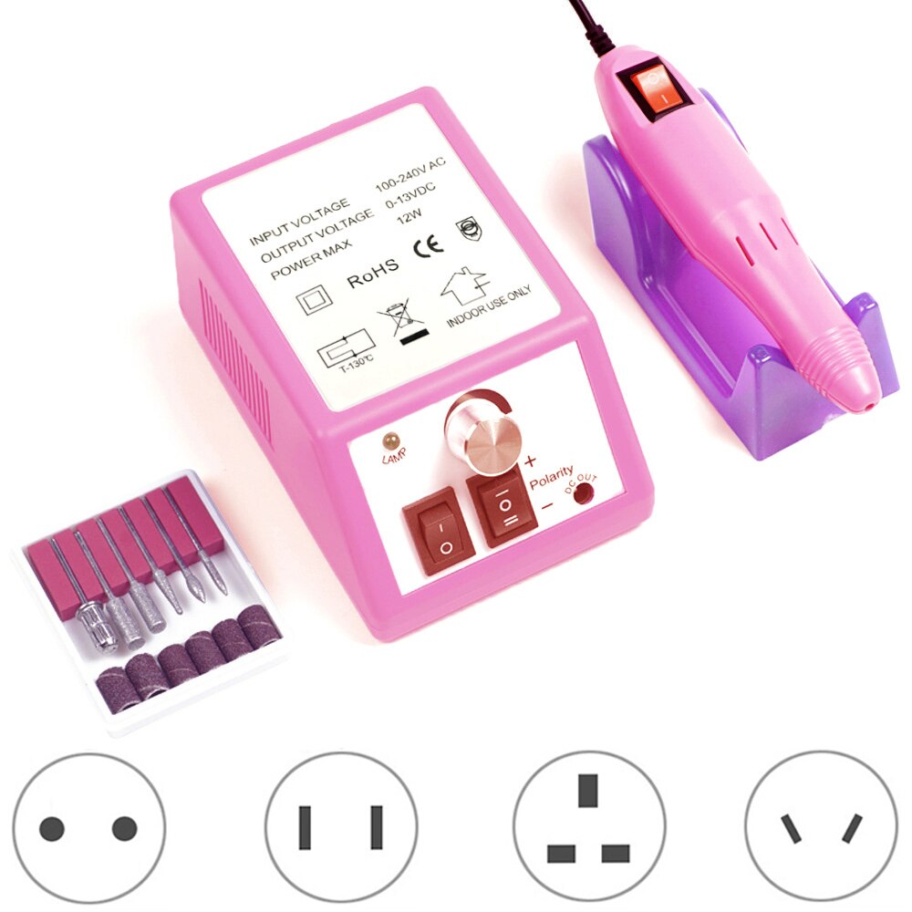30000 Rpm Nail Boor Machine Set 40W Manicure Machine Apparaat Voor Manicure Pedicure Kit Pro Elektrische Nagelvijl voor Nail: 20000rpm-pink