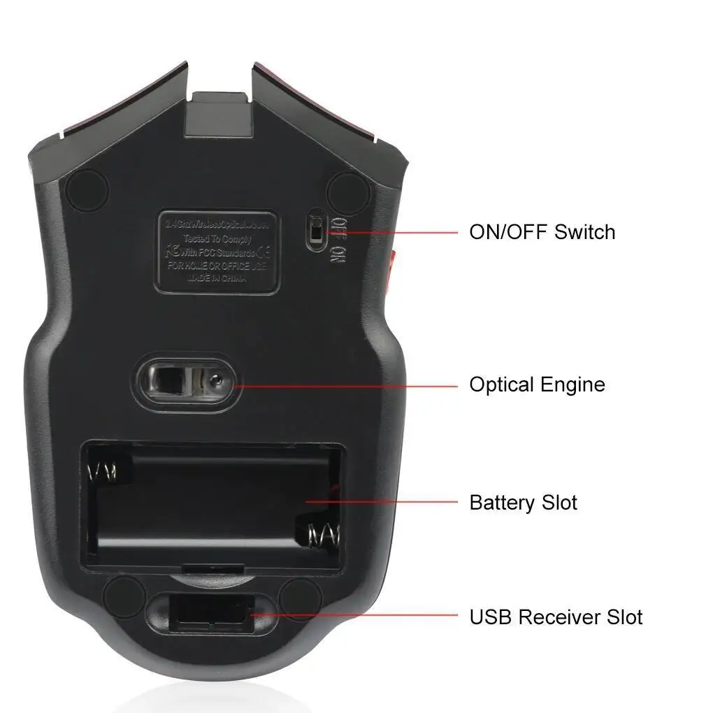 2.4g trådløs mus 1600 dpi optisk mus gamer til datamaskin 6 knapper trådløse mus med usb-mottaker til pc bærbar pc tilbehør