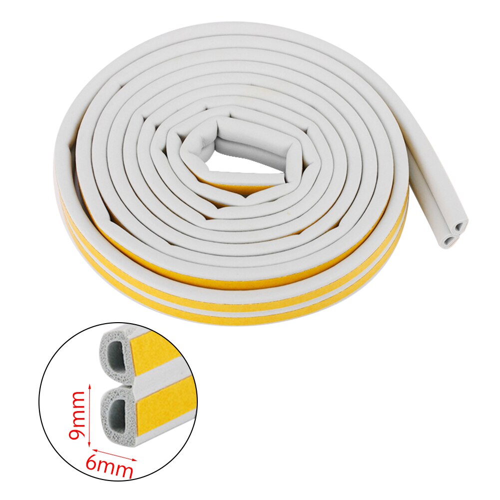 10 Meters Sound Insulation Strip Foam Sticky Self-adhesive Sealing Anti-Collision Rubber Seal Draught Excluder Tape Door Window: Grey D
