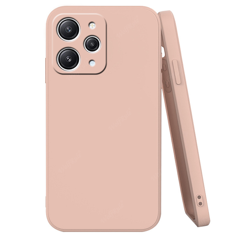 For Xiaomi Redmi 12 Case Cover Redmi 12 Capas Liquid Silicone Shockproof Back Bumper TPU Soft Case Redmi 9T 10 10C 12C 12 Fundas: TPU / Pink