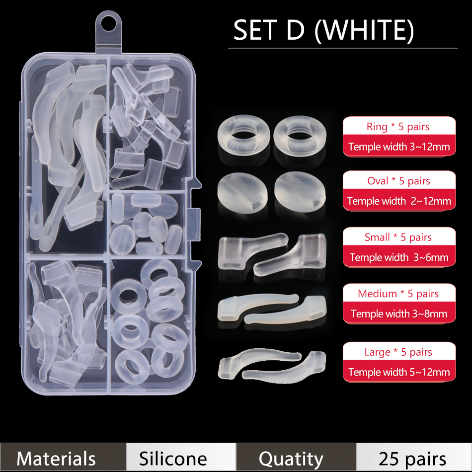 Ear Grip Hooks Anti-slip Holder Glasses Sunglasses Silicone Ear Hook Set For Eyeglasses Eyewear Accessories: Gold