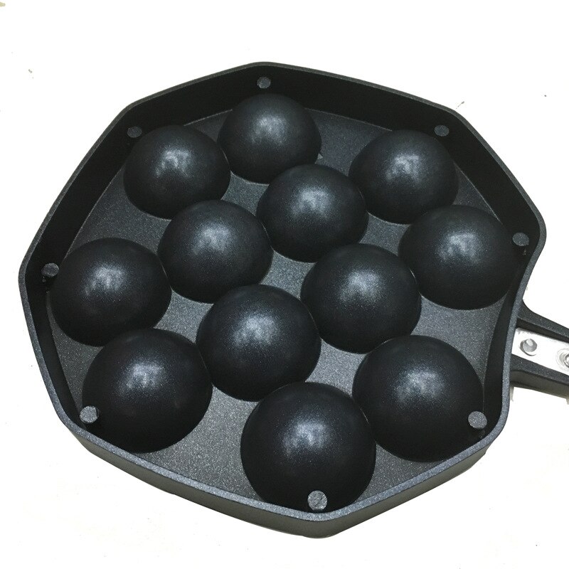Bolas de pulpo de Gas Natural DIY para el hogar, Pan y pastel, 12 agujeros, molde antiadherente de Metal para Cocina