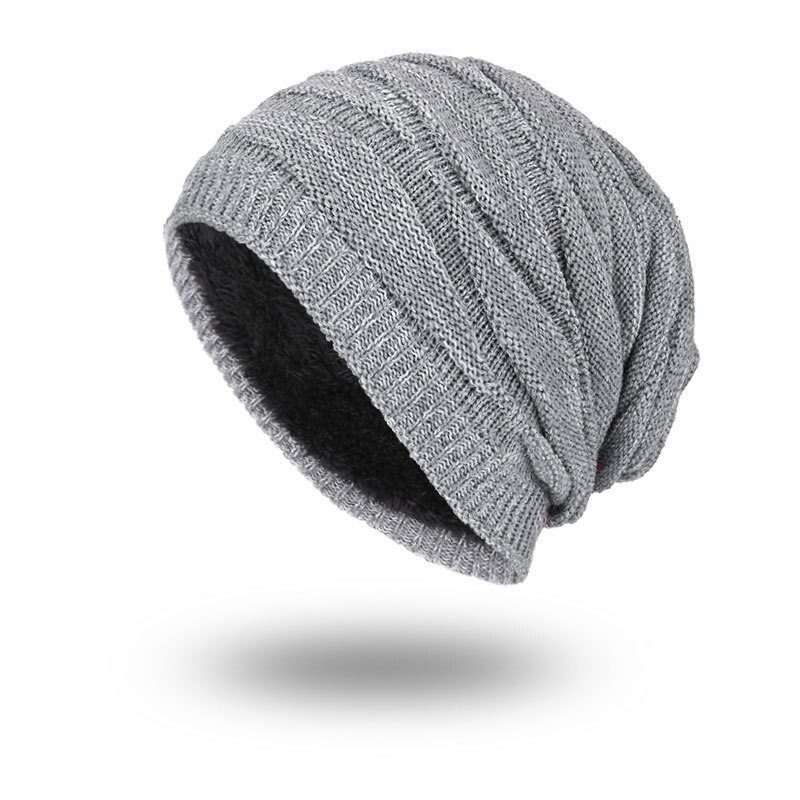 Cappello lavorato a maglia fitness cappello da tennis cappello addensare autunno inverno caldo adulti motivo geometrico berretto Slouchy Skullies cappellini unisex: Grigio