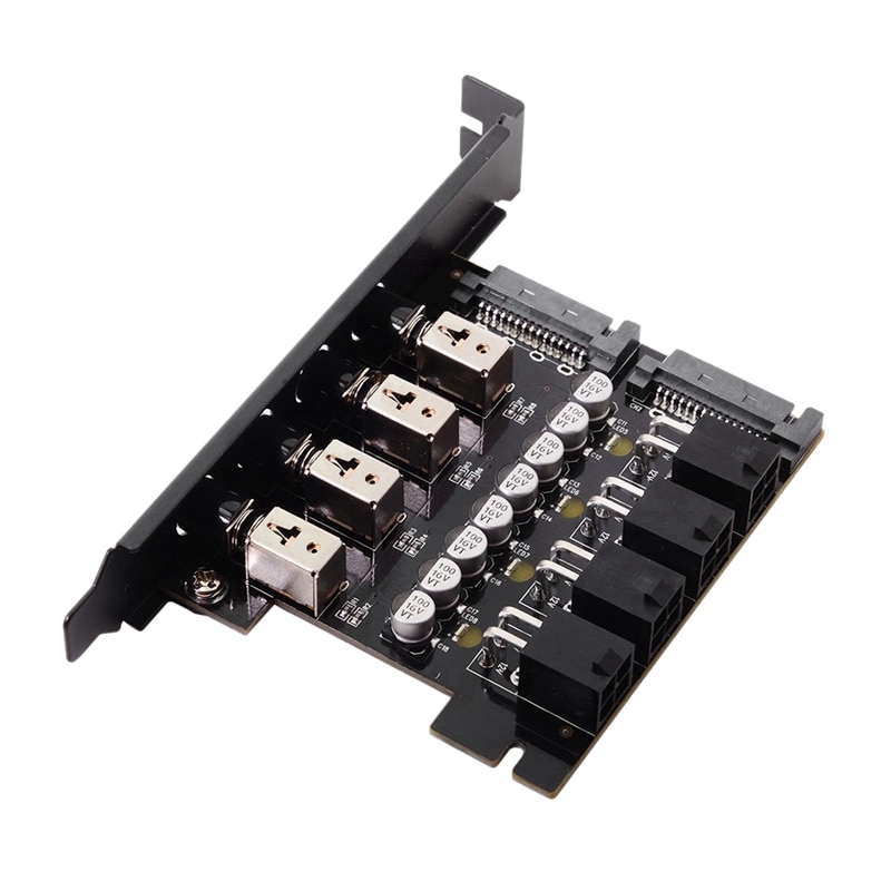 4 Ports HDD Power Control Switch Hard Drive Switcher 15-Pin SATA Selector for PC Desktop