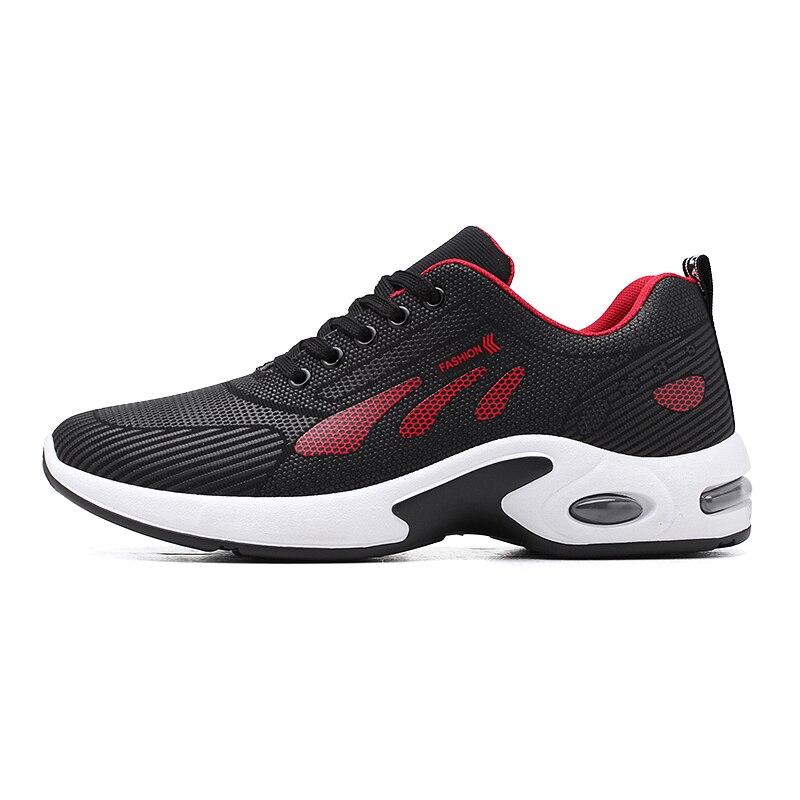 Air skor herr herr skor vinter herr fritidsskor svarta sneakers herr andas snörning non-läder fritidsskor: Röd / 10