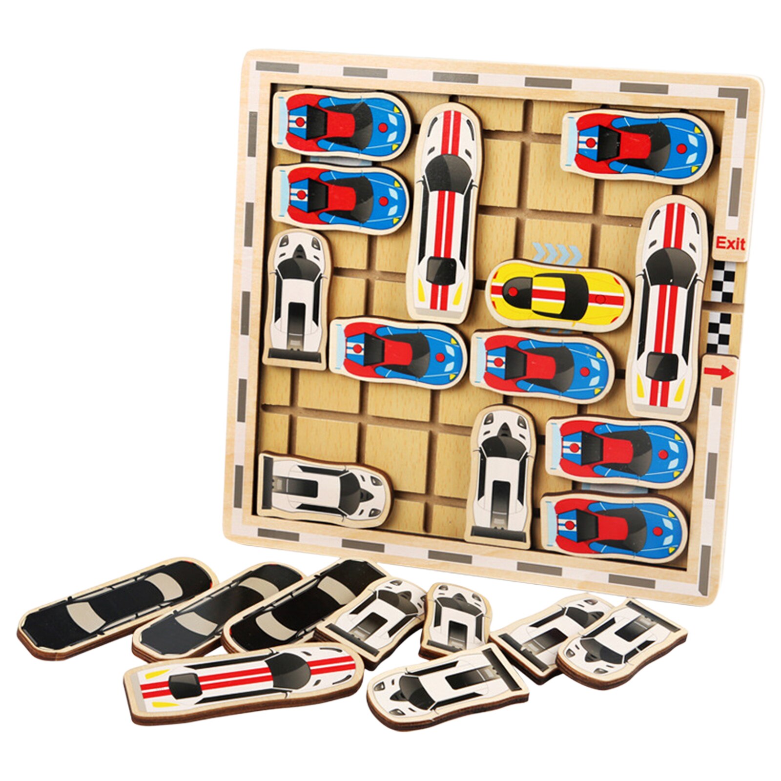 Sliding Hand Houten Klotski Auto Voor Volwassenen Kinderen Educatief Spel