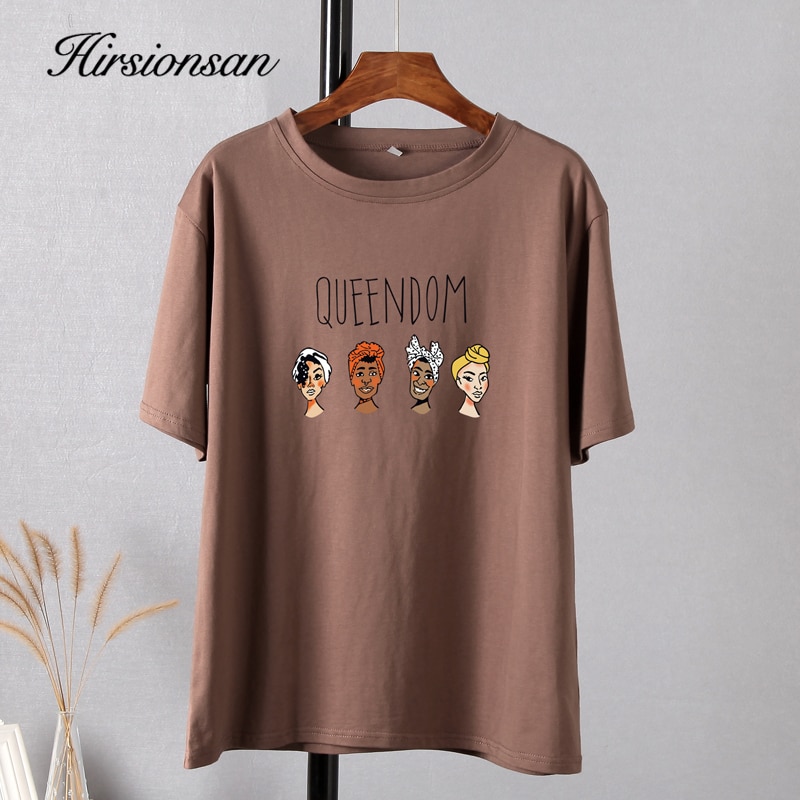 Hirsionsan Gothic Karakter Gedrukte T-shirt Vrouwen Harajuku Zachte Zomer Katoenen T-shirt Koreaanse Losse Tees Ins Casual Vrouwelijke Tops