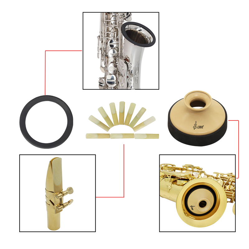 13 pz/impostato anello marmitta per sassofono contralto canna muto impostato silenziatore per principianti accessori per strumenti musicali