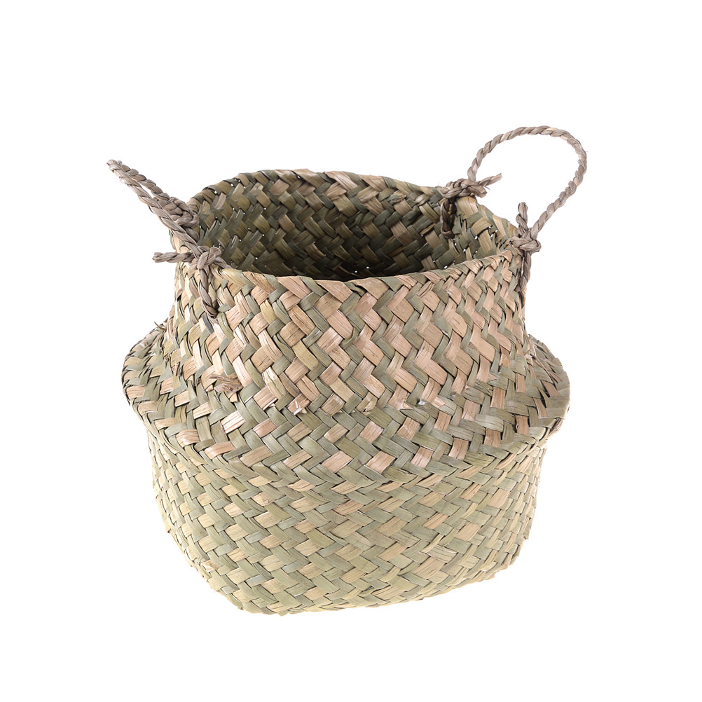 Cestas de mimbre de algas, cesta plegable de ratán, cesta de almacenamiento de ropa sucia, cesta de almacenamiento para el hogar, decoración Simple