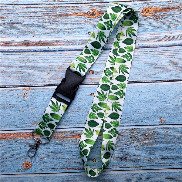 Small Fresh Leaves Neck Strap Lanyards for Key Neck Strap For Card Badge Gym Key Chain Lanyard Key Holder DIY Hang Rope Keychain: Leaves A