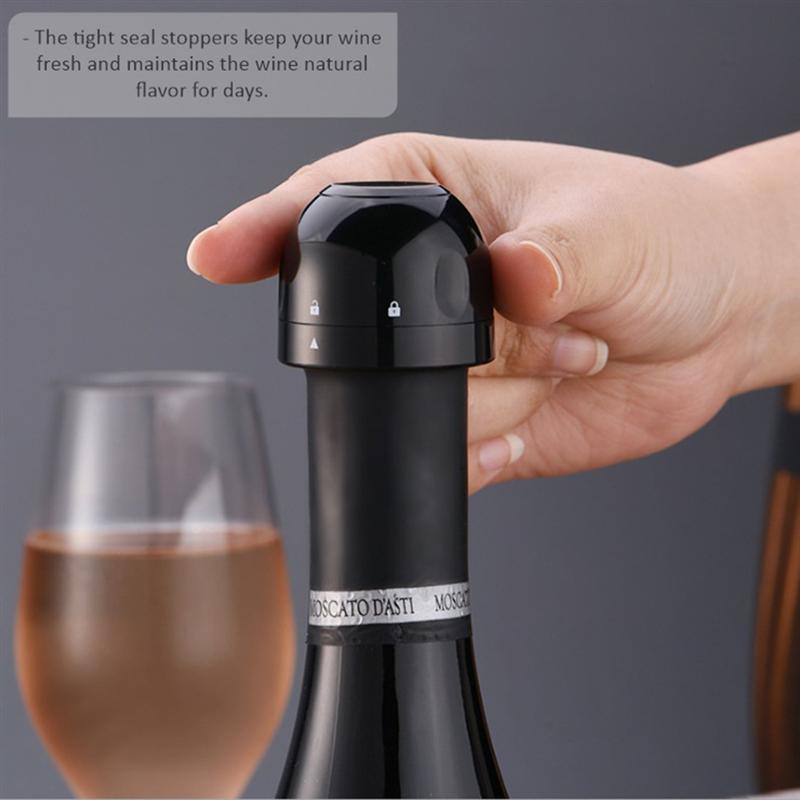 2 pièces Mini bouchon de bouteille de Champagne de vin mousseux ABS Durable de alimentaire noir