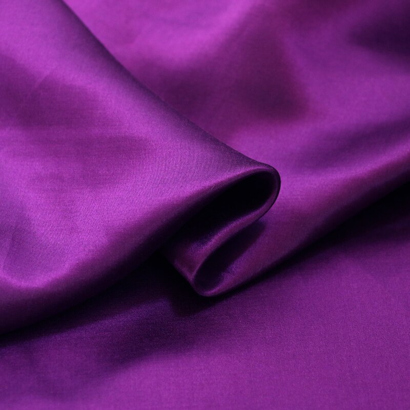 50cm*133cm Fushia silk cotton charmeuse fabric thick pajamas shirt cloth wedding dress material 16.5momme