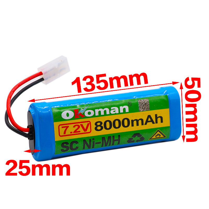 7.2V Battery 8000mAh NiMH Batteries Pack For RC Car Truck Buggy Boat Tank Ni-Mh Baterias gray supper power