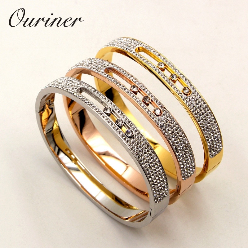 Jóias para mulheres marca de luxo pulseira aço inoxidável pulseira & pulseira rosa cor ouro coração para sempre amor tag bangle K0066-1