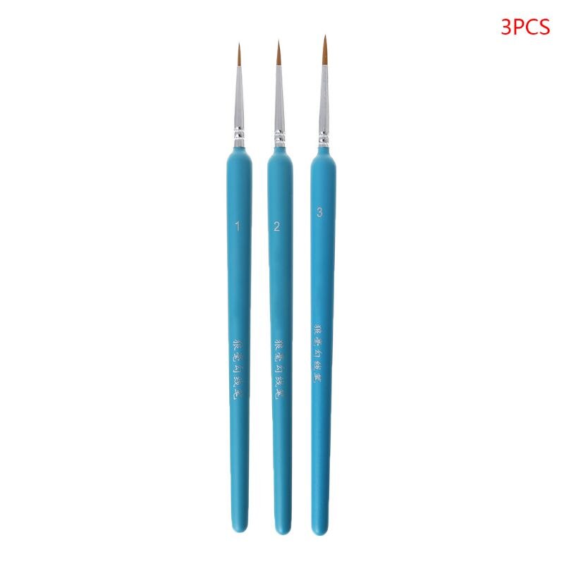 3/10Pcs Professionele Hand Geschilderd Haak Lijn Pen Fijne Tip Aquarel Olieverf: Light Blue-B
