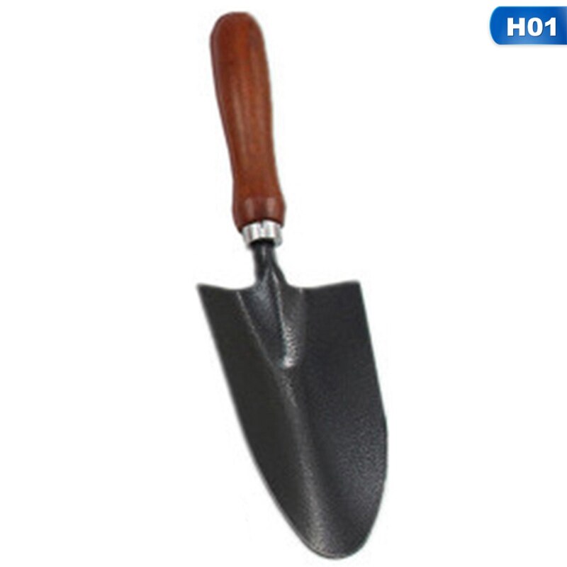 Mini Shovel Rake Set Mini Garden Tool Bonsai Tools Set Wooden Handle Metal Head Shovel for Flowers Potted Plants: H01