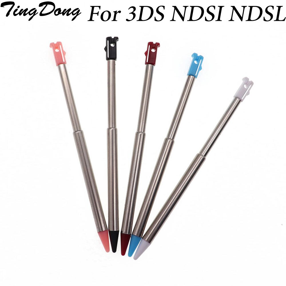 Tingdong 1Pcs 5 Kleur Intrekbare Metalen Touch Screen Stylus Pen Voor Nintend 3DS Voor Nintend Ndsi Ndsl Gaming accessoire