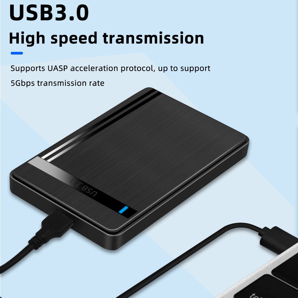 TISHRIC HDD Case SATA to USB3.0 HDD Enclosure 2.5 inch Hard Drive Case Support 6Gbps Mobile External HDD Case for PC Laptop