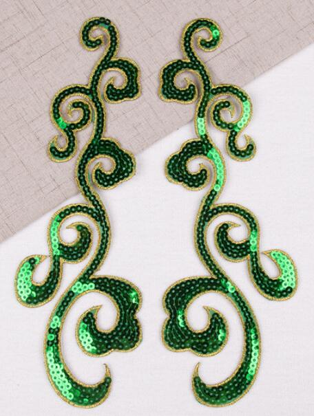 1 spiegelpaar goud zilver opstrijkbare barokke kledingstukken kant applique bloem bloemenmotief Venise Venetië kant applique DIY accessoire: SAAI