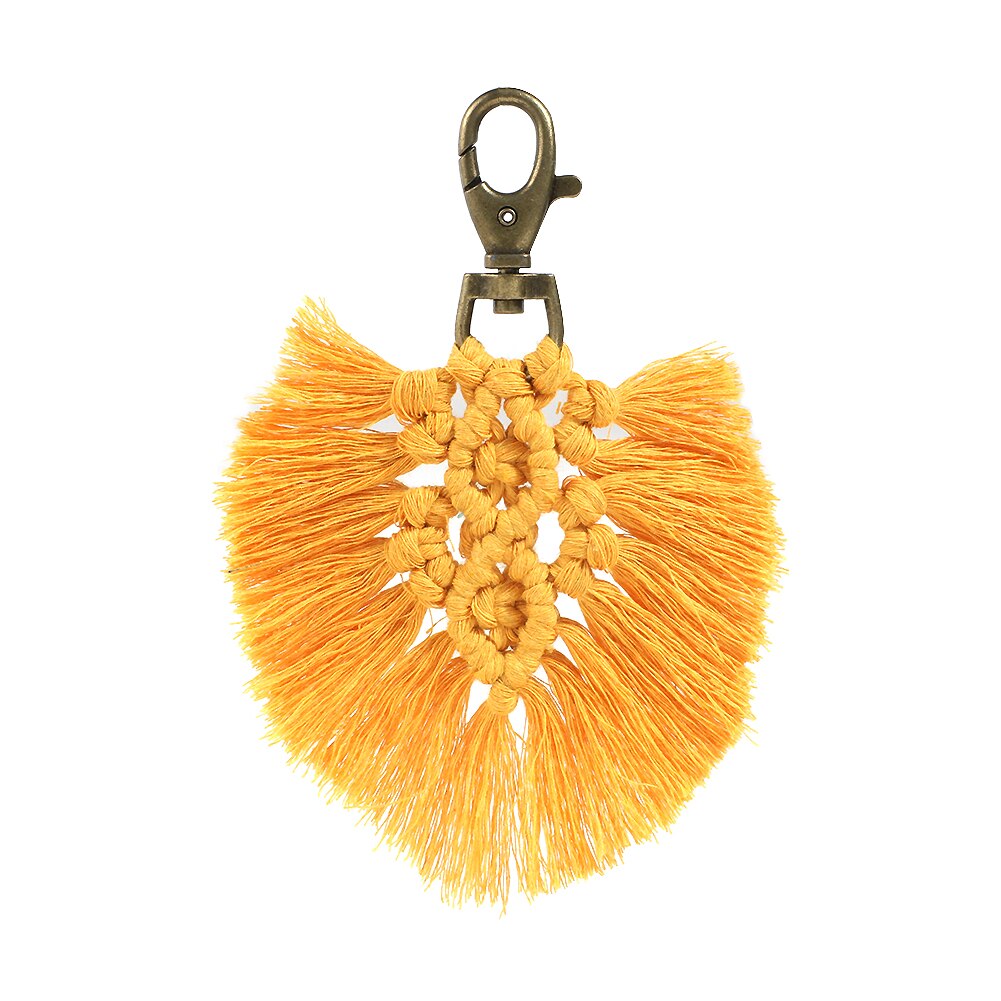 Macrame gobelin tapetry nøgleringe til kvinder 100%  bomuld handmadekeyringmacrame cordbest ven nøglering til kvinder: K7644