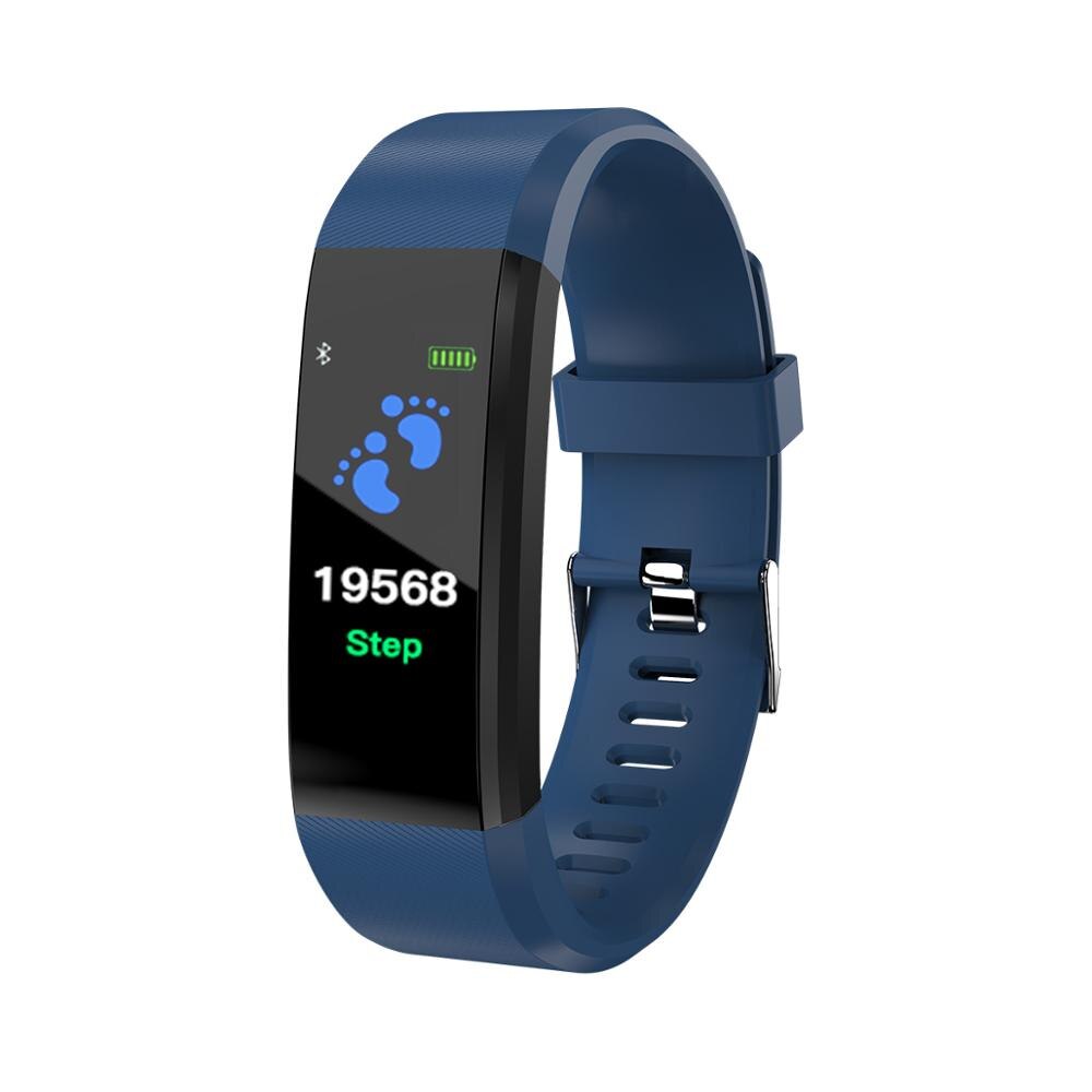 Smartwatch DAZL 115 Plus - Tracker Fitness - Pulsometr - Ciśnienie Krwi - Android/iOS: Niebieski