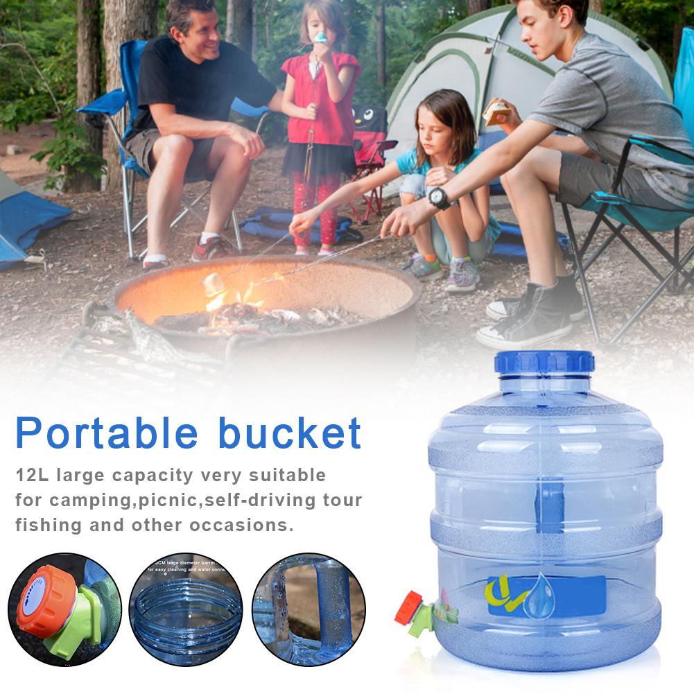 12L Free Water Bucket Carrier Water Container Beverage Dispenser Portable Hydration Bucket Picnic Camping: Default Title