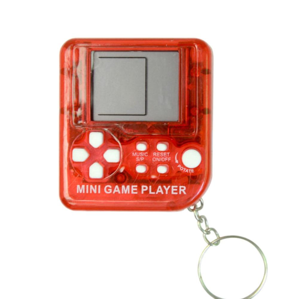 Super Mini Keychain Russian Tetris Game Keyboard Portable Tetris Game Box for Kids Children Baby