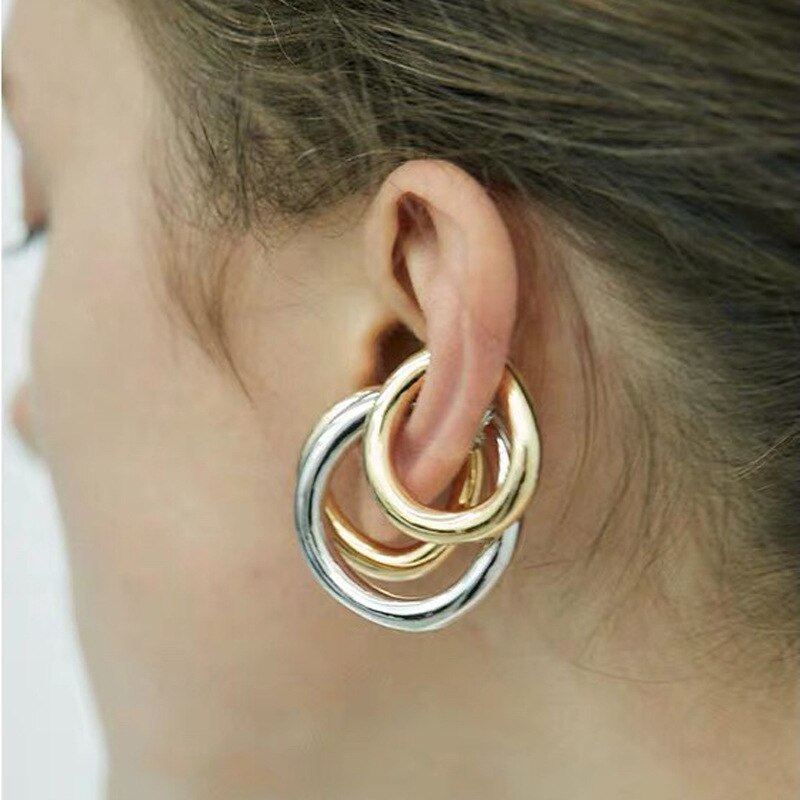 Brincos de orelha com clipe, brincos de clipe sem piercing de ouro e prata, vintage, estilo boho 2020
