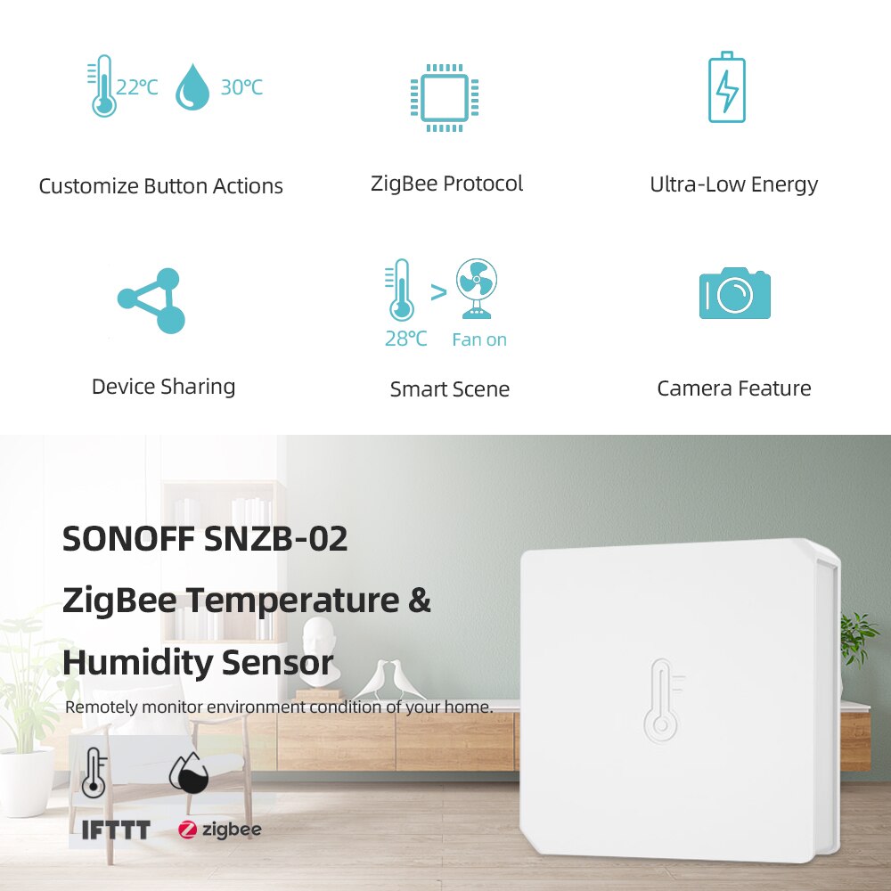 Sonoff-interruptor inteligente Wifi Zigbee, Mini, puente, Sensor de puerta, inalámbrico, temperatura, humedad, movimiento, para Google Home y Alexa