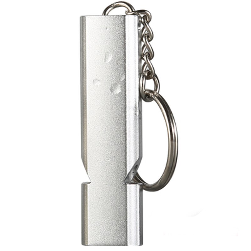 Silbato de acero inoxidable North Wolf, silbato de alta frecuencia de supervivencia al aire libre, alto Decibelio, estallido de doble agujero: NR0613-Silver