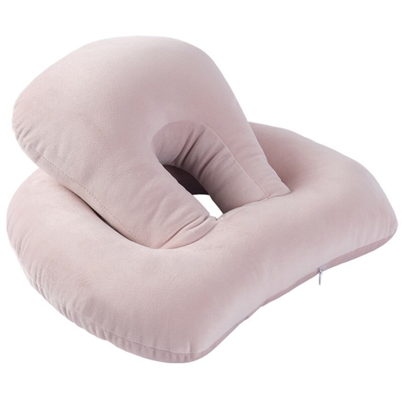 Portable Sleeping Desk Nap Pillow Neck Supporter Seat Cushion Headrest Travel Necks Pillows with Arm Rest: pink